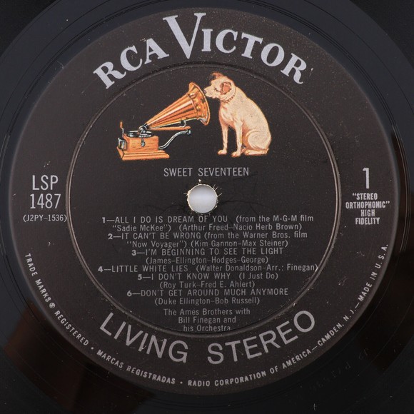 Ames Brothers w/ Bill Finegan Sweet Seventeen 1958 Stereo 12" LP Record LSP-1487 - Picture 11 of 16